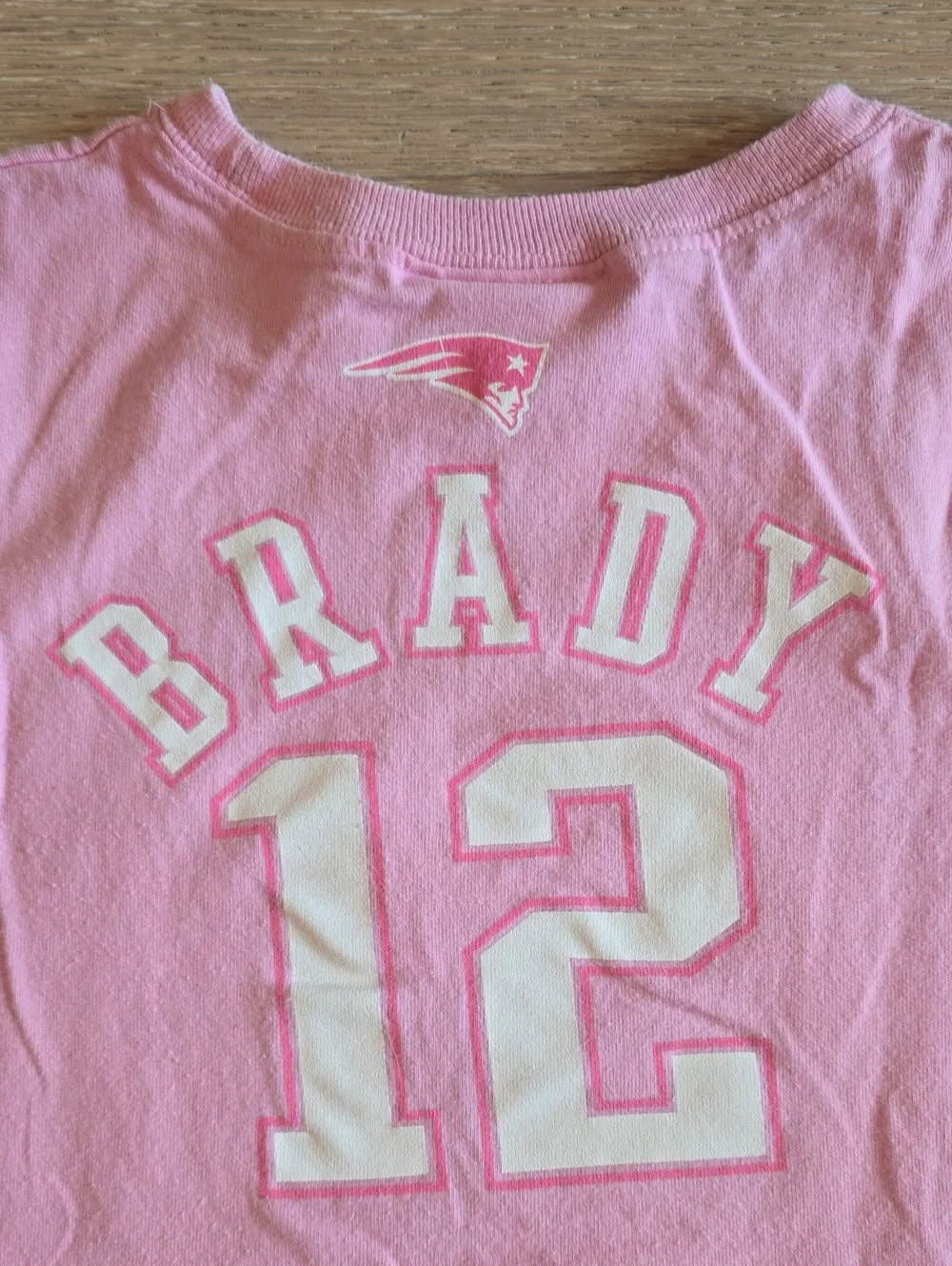Girls Reebok 10/12 Pink Patriots Graphic Tee with Number 12-Tom Brady